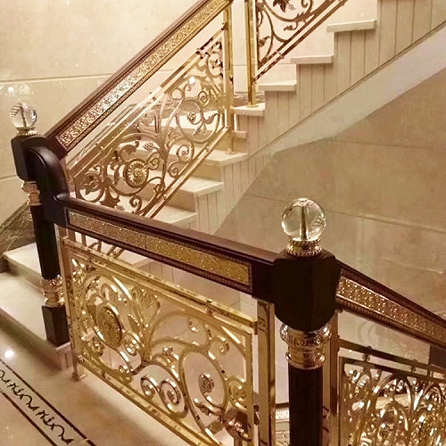 豪华别墅装修法式全铜楼梯护栏