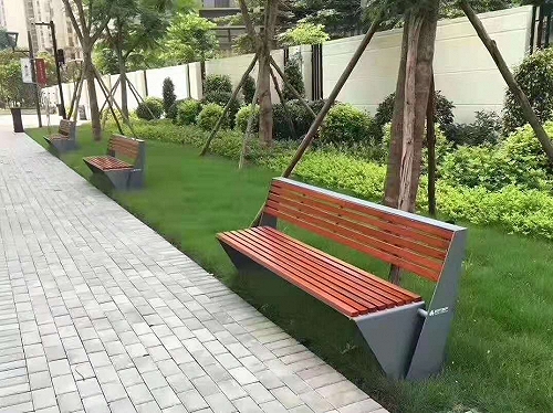 四川成都不锈钢景观园林坐凳公园椅定制厂家