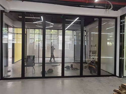 深圳赛勒尔85型活动玻璃隔断折叠屏风墙