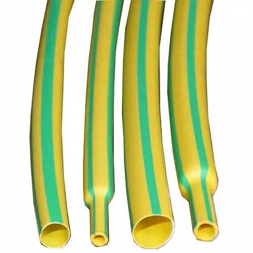黄绿双色条纹热缩管 阻燃PE热收缩管