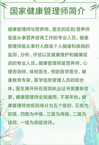 白银 呼和浩特健康管理师报考条件，报考要求，健康管理师报